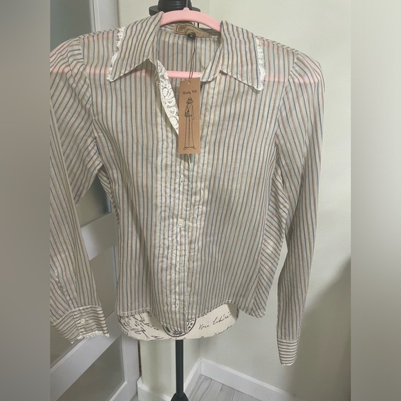 Anthropologie Wendy Hil button up top SZ Small NWT - Picture 10 of 12